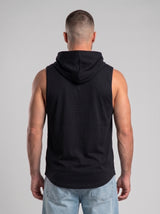 Polera Musculosa Capucha lisa warrior manga cero - negro