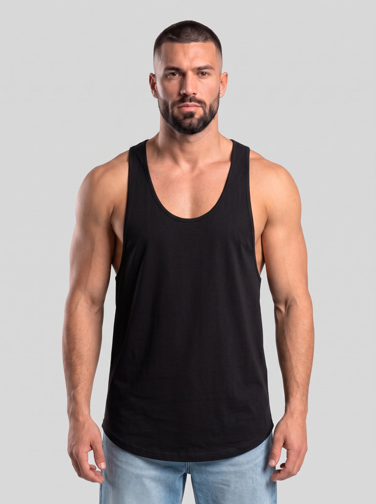 Polera musculosa Tirante lisa - Negro
