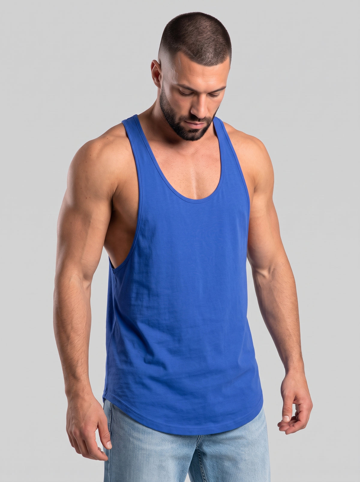 Polera musculosa Tirante lisa - azul rey