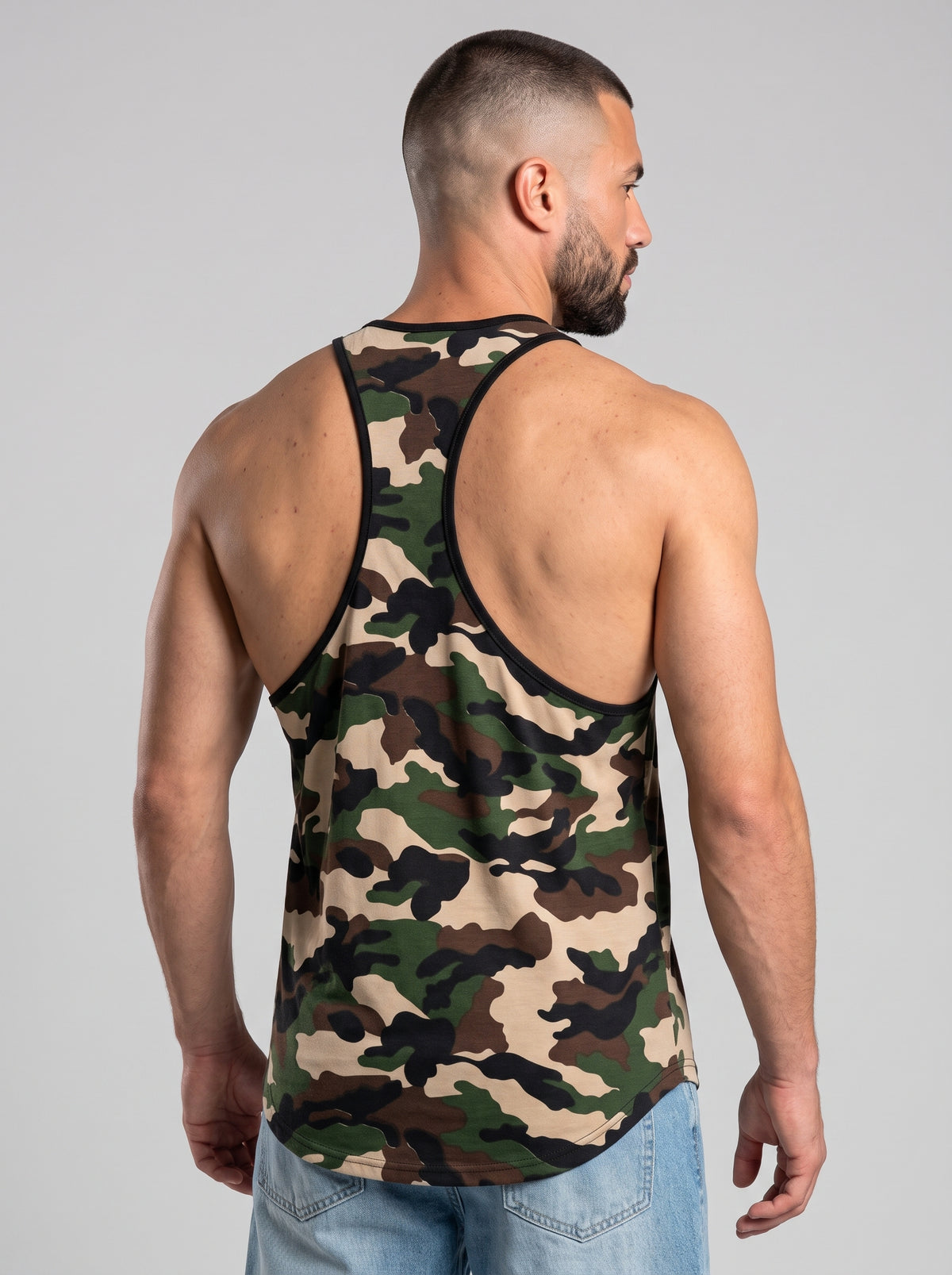 Polera musculosa Tirante lisa - Militar