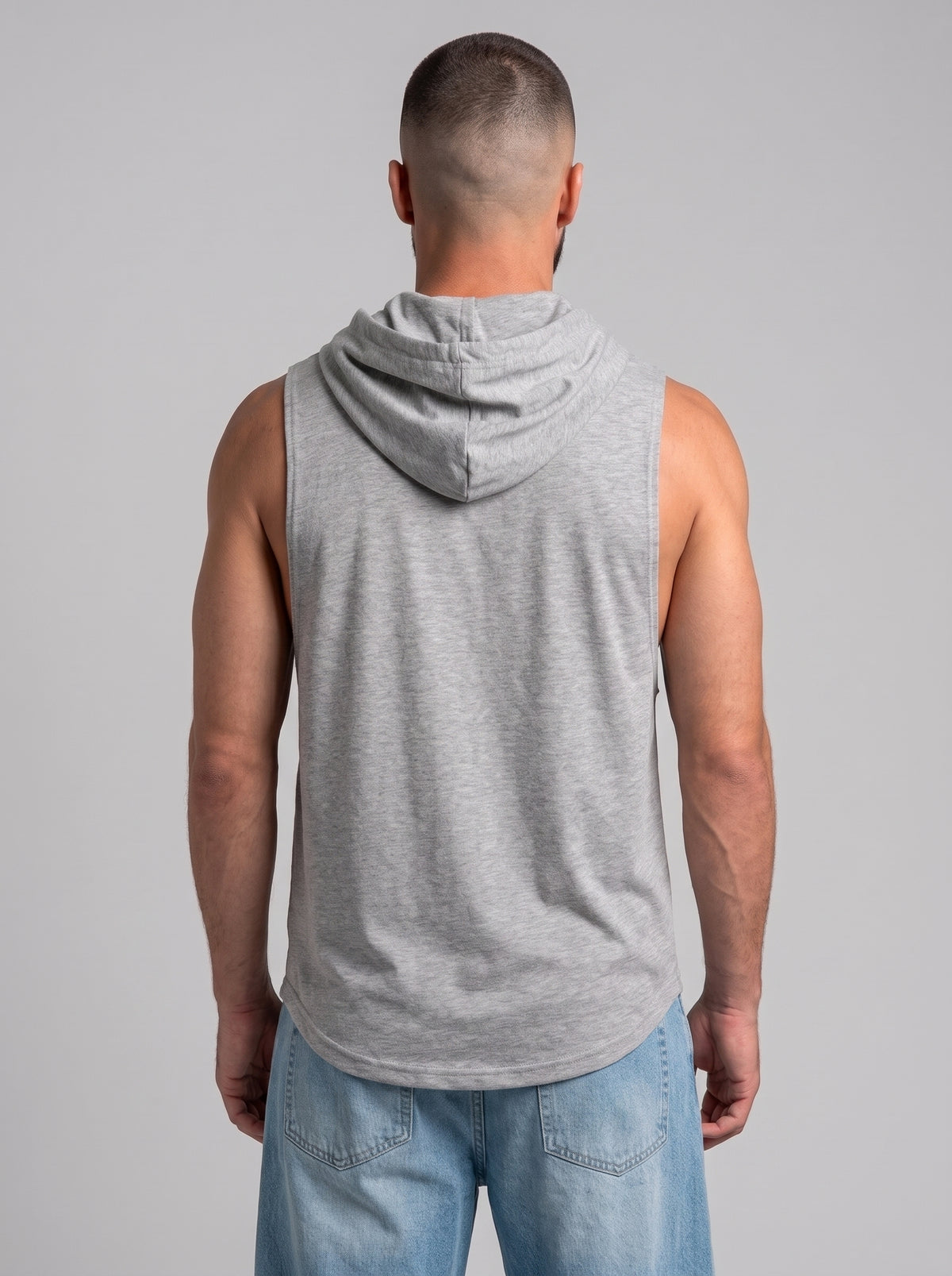 Polera Musculosa Capucha Lisa - Grey