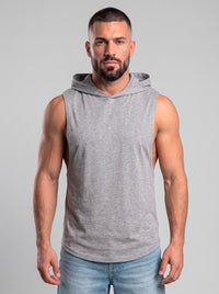 Polera Musculosa Capucha Lisa - Grey