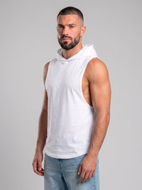 Polera Musculosa Capucha Lisa - White