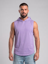 Polera Musculosa Capucha lisa warrior manga cero - lila