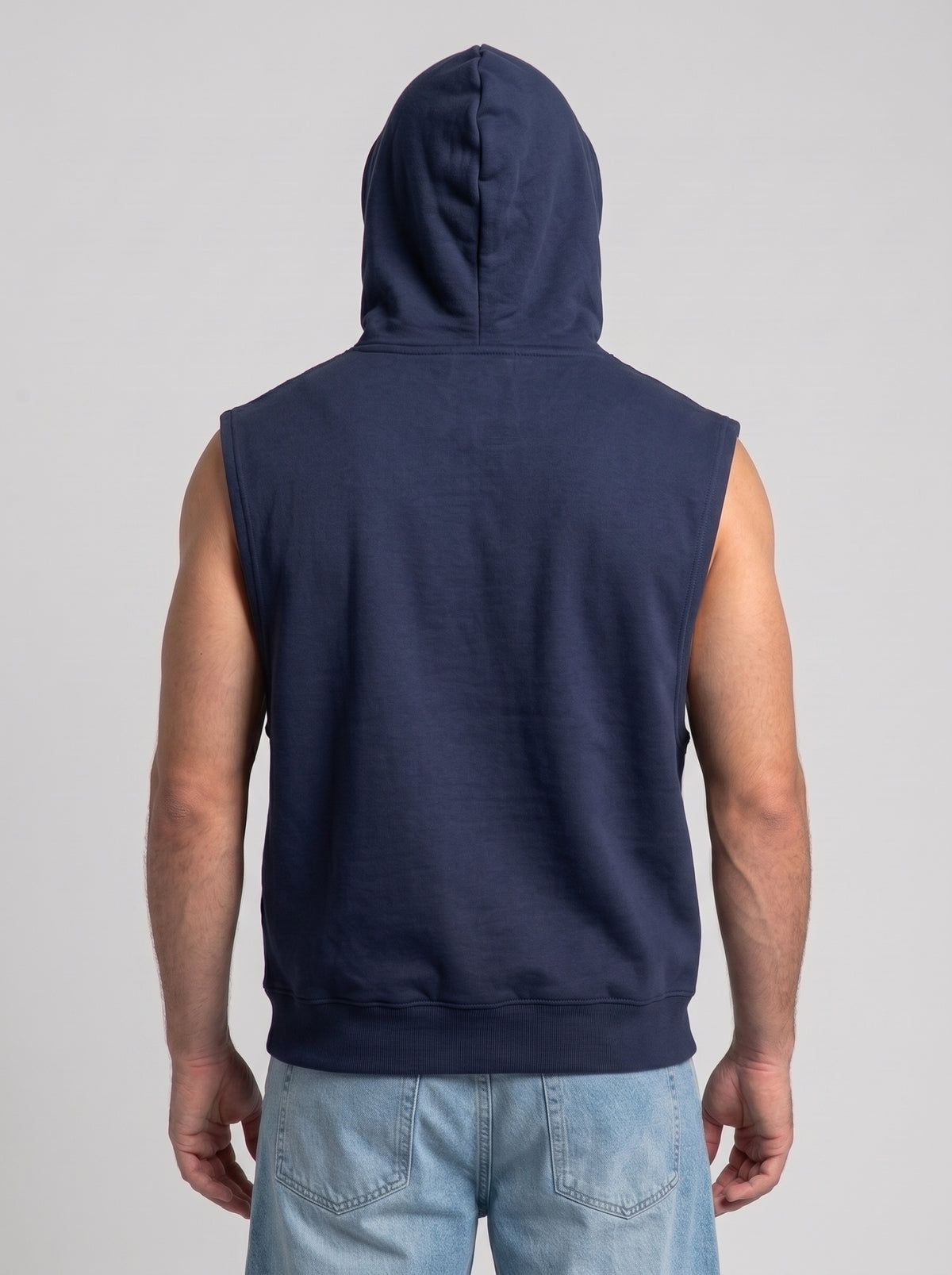 Polerón Musculosa con Capucha lisa Premium | Navy