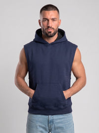 Polerón Musculosa con Capucha lisa Premium | Navy