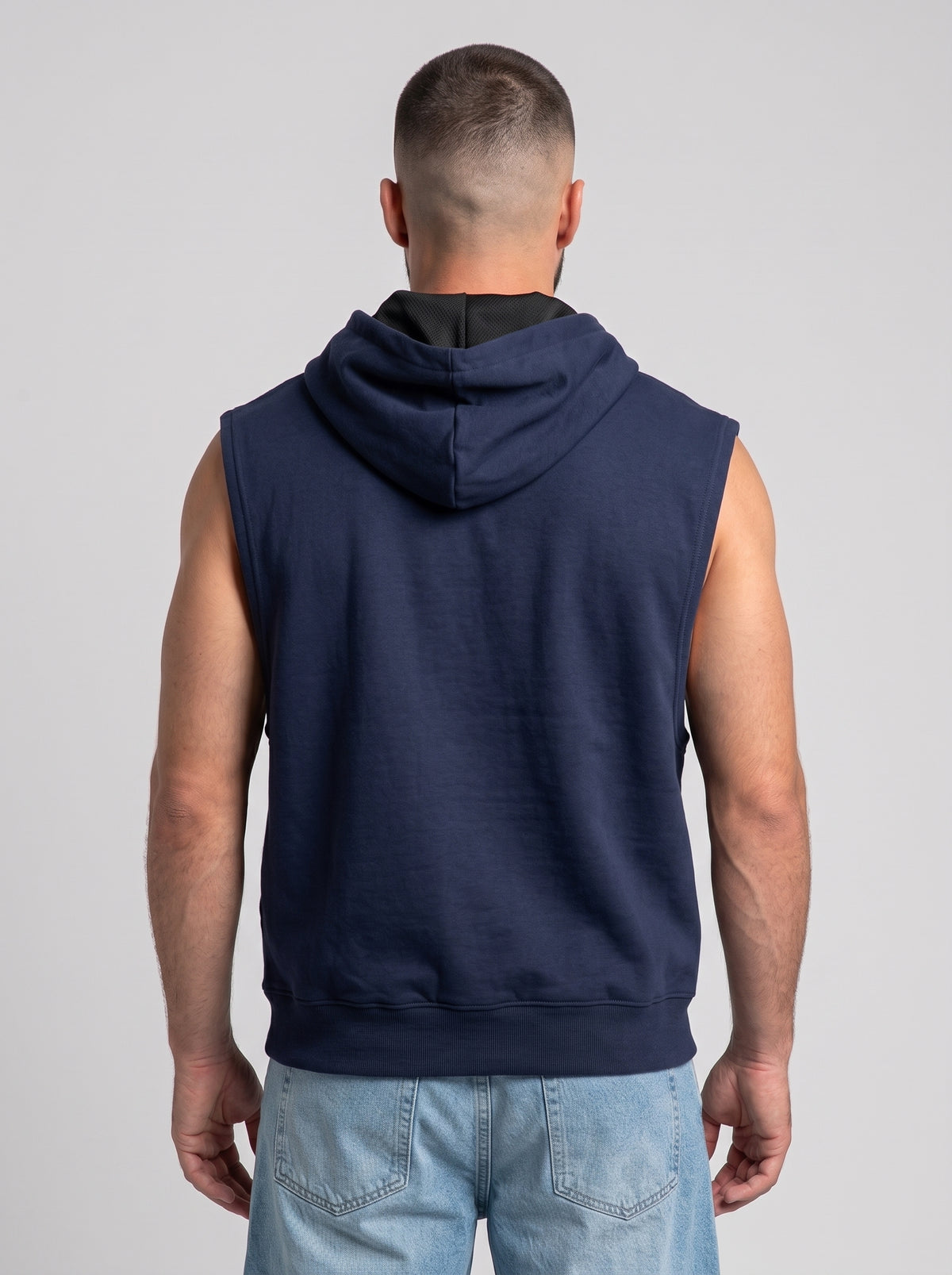 Polerón Musculosa con Capucha lisa Premium | Navy