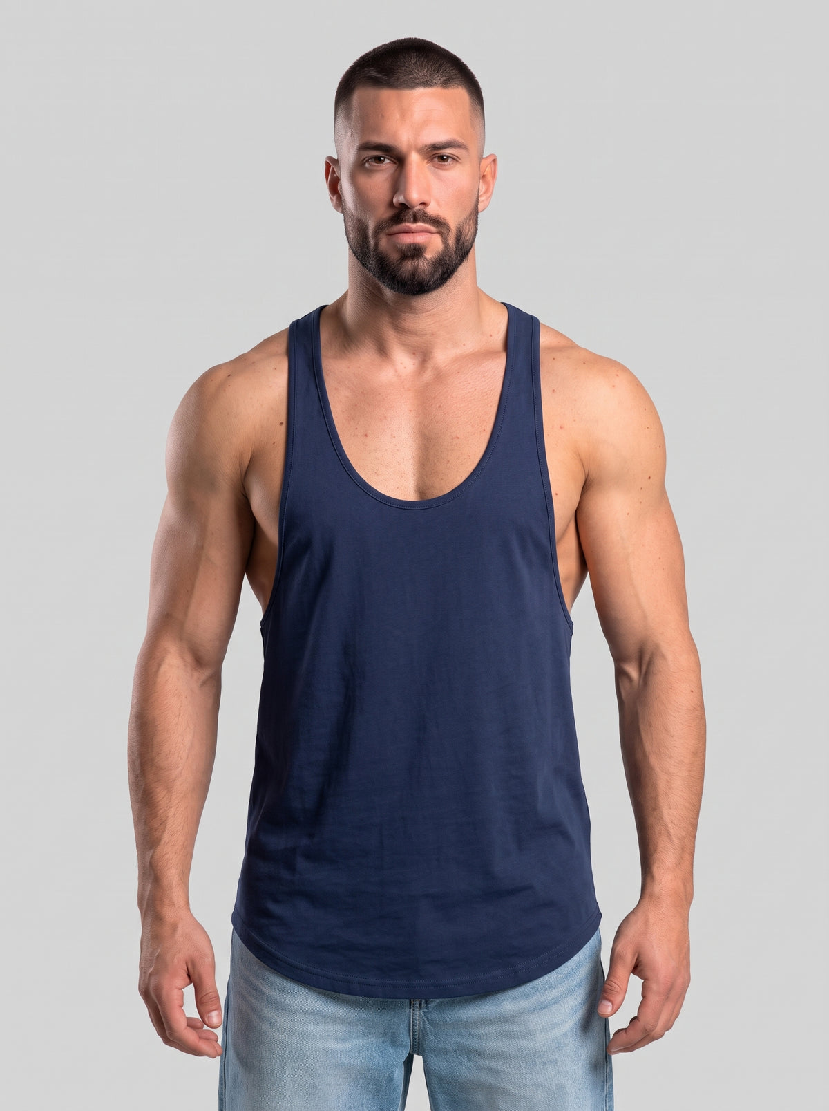 Polera musculosa Tirante lisa - Azul marino
