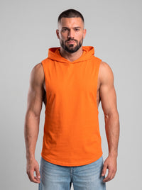 Polera Musculosa con Capucha Lisa – Naranja