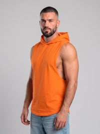 Polera Musculosa con Capucha Lisa – Naranja