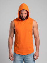Polera Musculosa con Capucha Lisa – Naranja