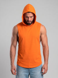 Polera Musculosa con Capucha Lisa – Naranja