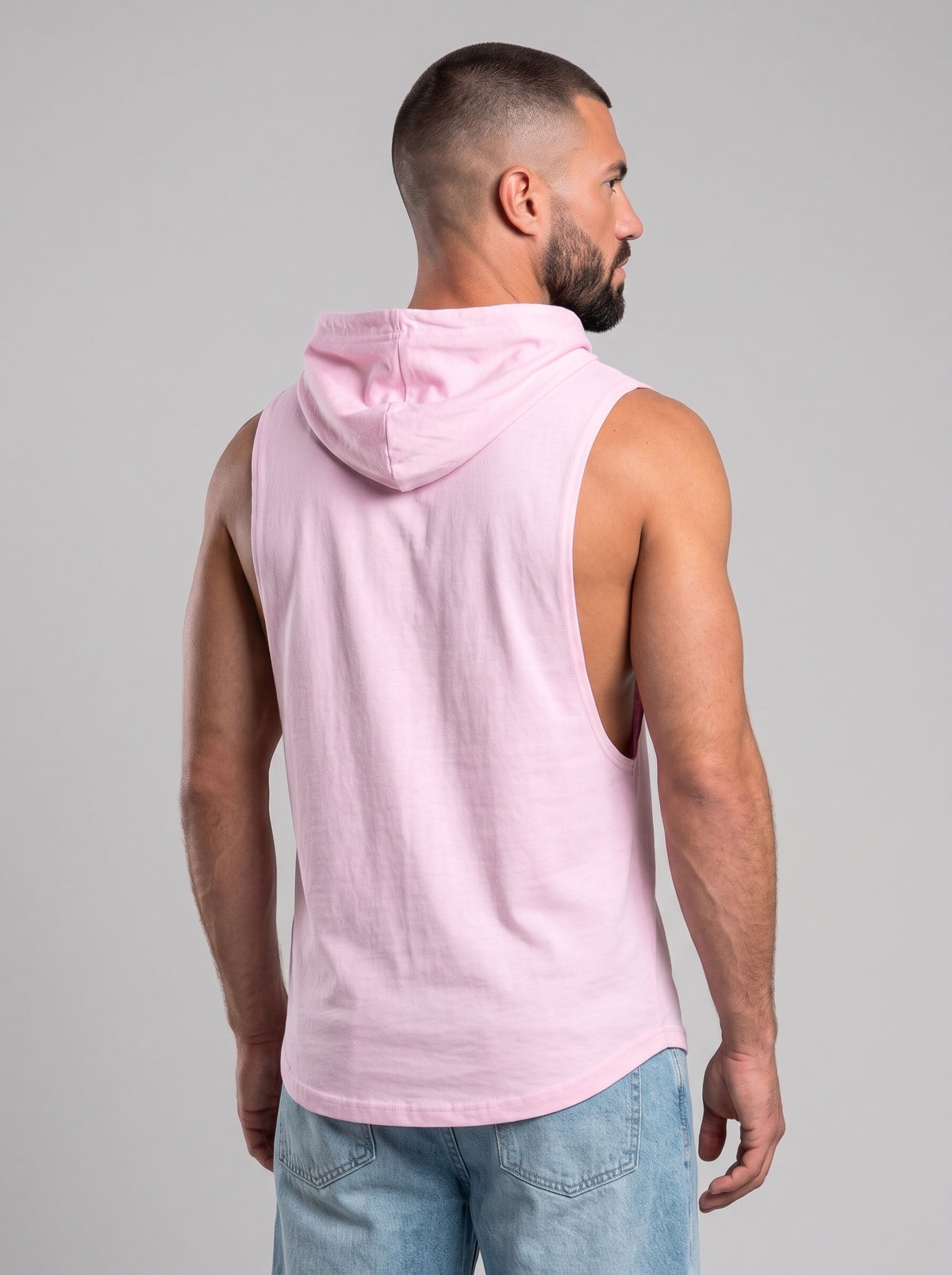 Polera Musculosa Capucha Lisa - baby pink