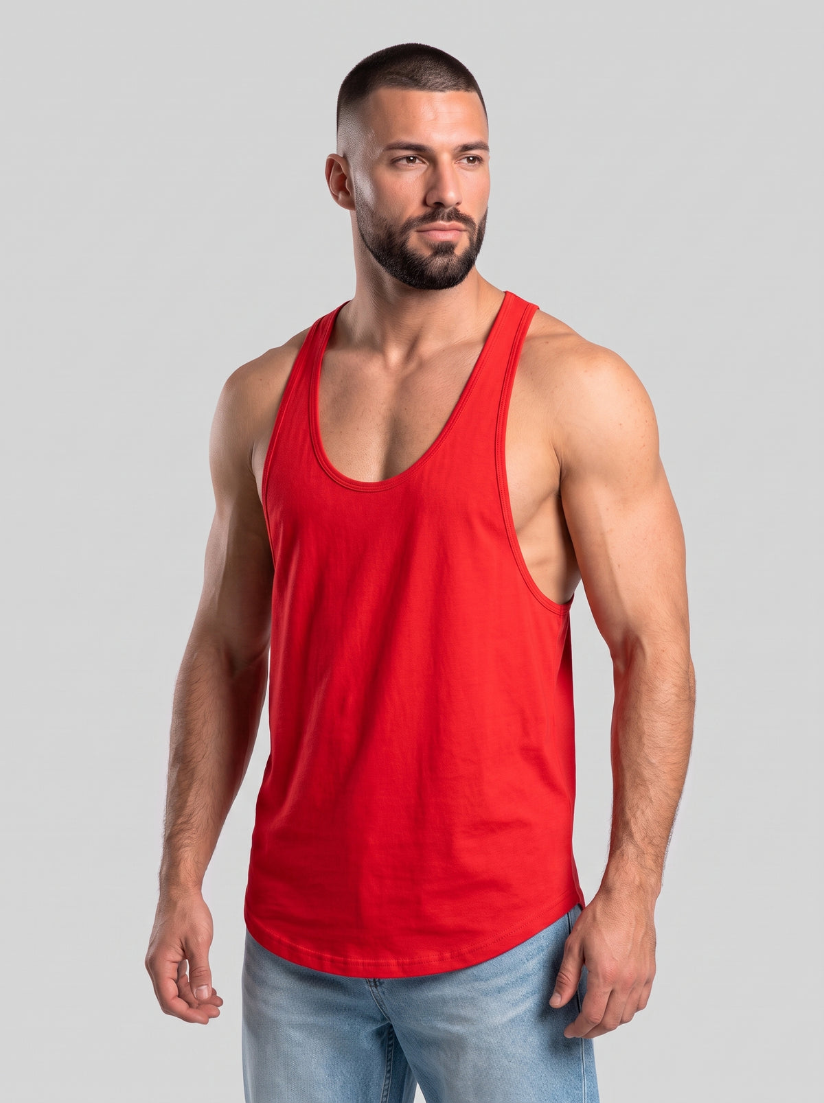 Polera musculosa Tirante lisa - Rojo