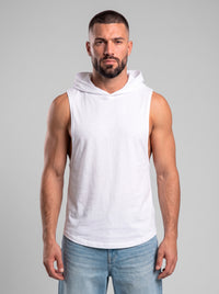 Polera Musculosa Capucha Lisa - White