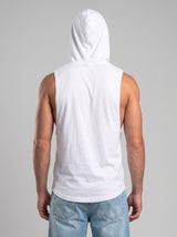 Polera Musculosa Capucha Lisa - White
