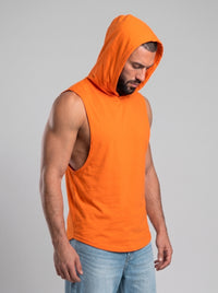 Polera Musculosa con Capucha Lisa – Naranja