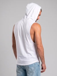 Polera Musculosa Capucha Lisa - White