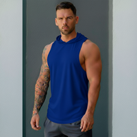 Polera Musculosa Capucha Lisa - Blue