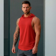 Polera Musculosa Capucha Lisa - Red