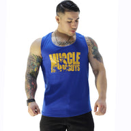 Polera Musculosa Cuello redondo Muscle Guys manga cero azul