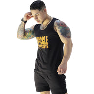 Polera Musculosa Cuello redondo Muscle Guys manga cero negro