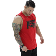 Polera Musculosa Cuello redondo Muscle Guys manga cero rojo