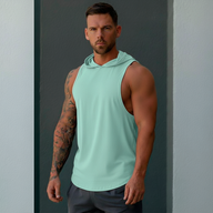 Polera Musculosa Capucha Lisa - Water Green
