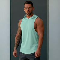 Polera Musculosa Capucha Lisa - Water Green