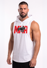 Polera Musculosa con Capucha White/Red | MMA