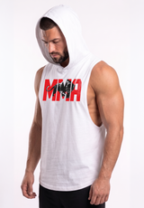 Polera Musculosa con Capucha White/Red | MMA