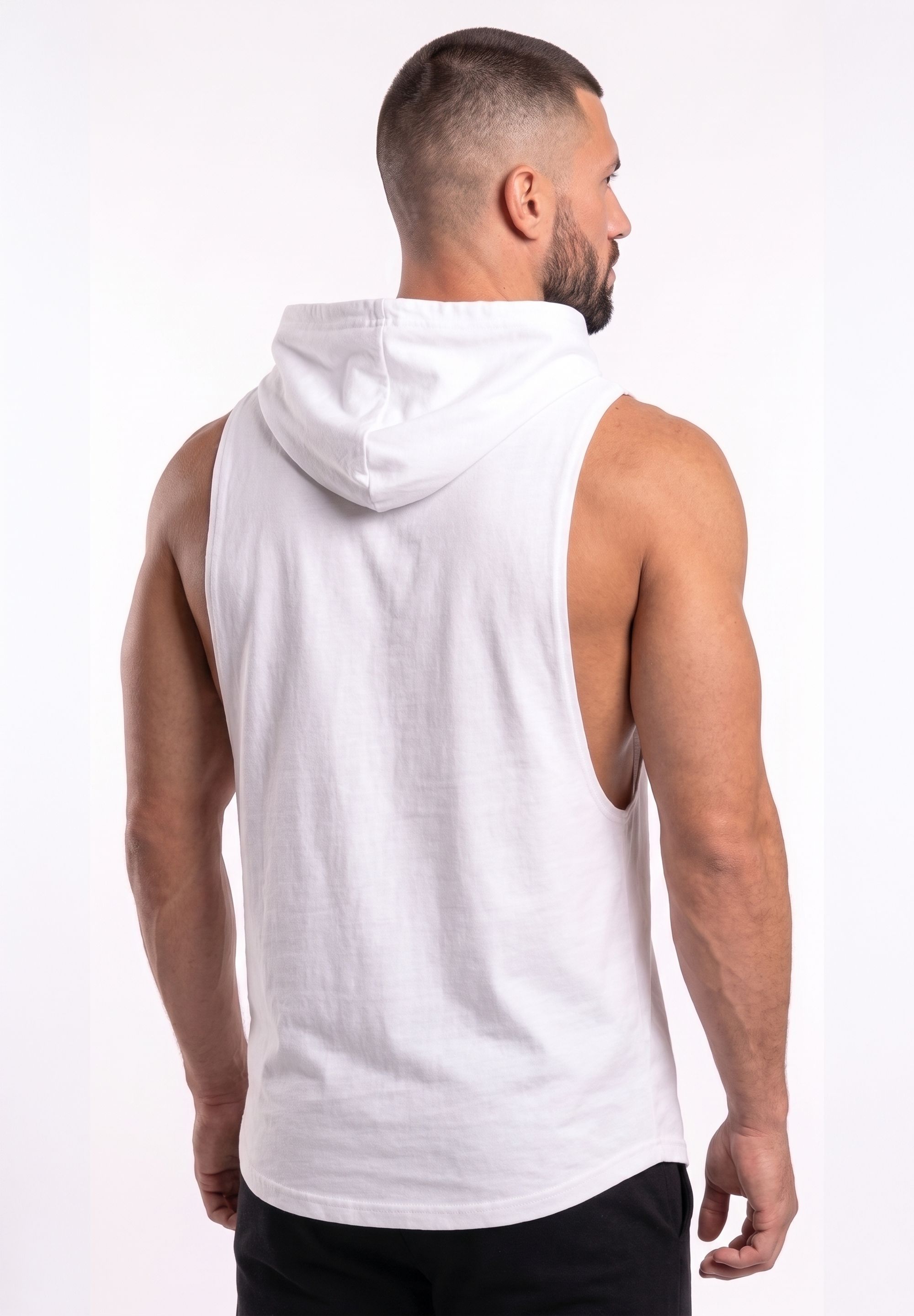 Polera Musculosa con Capucha White/Red | MMA