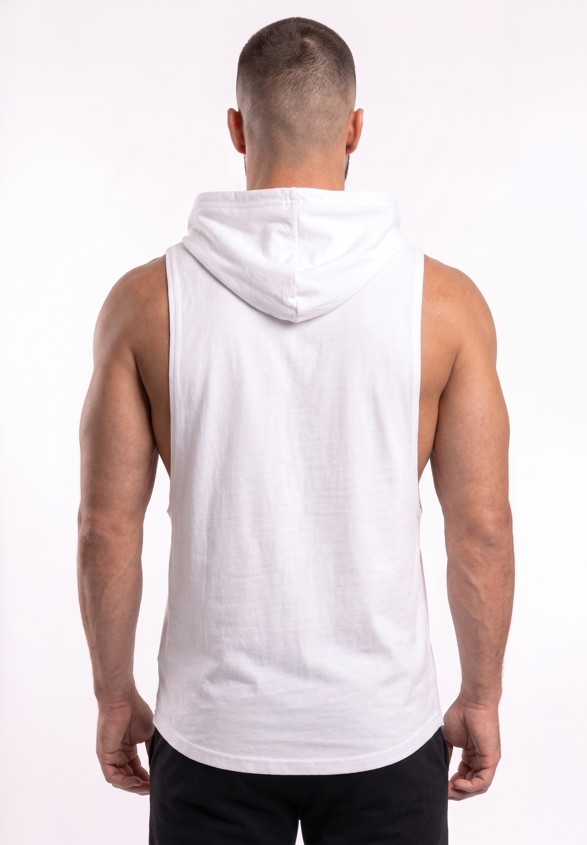 Polera Musculosa con Capucha White/Red | MMA