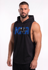Polera Musculosa con Capucha Black/Blue | MMA