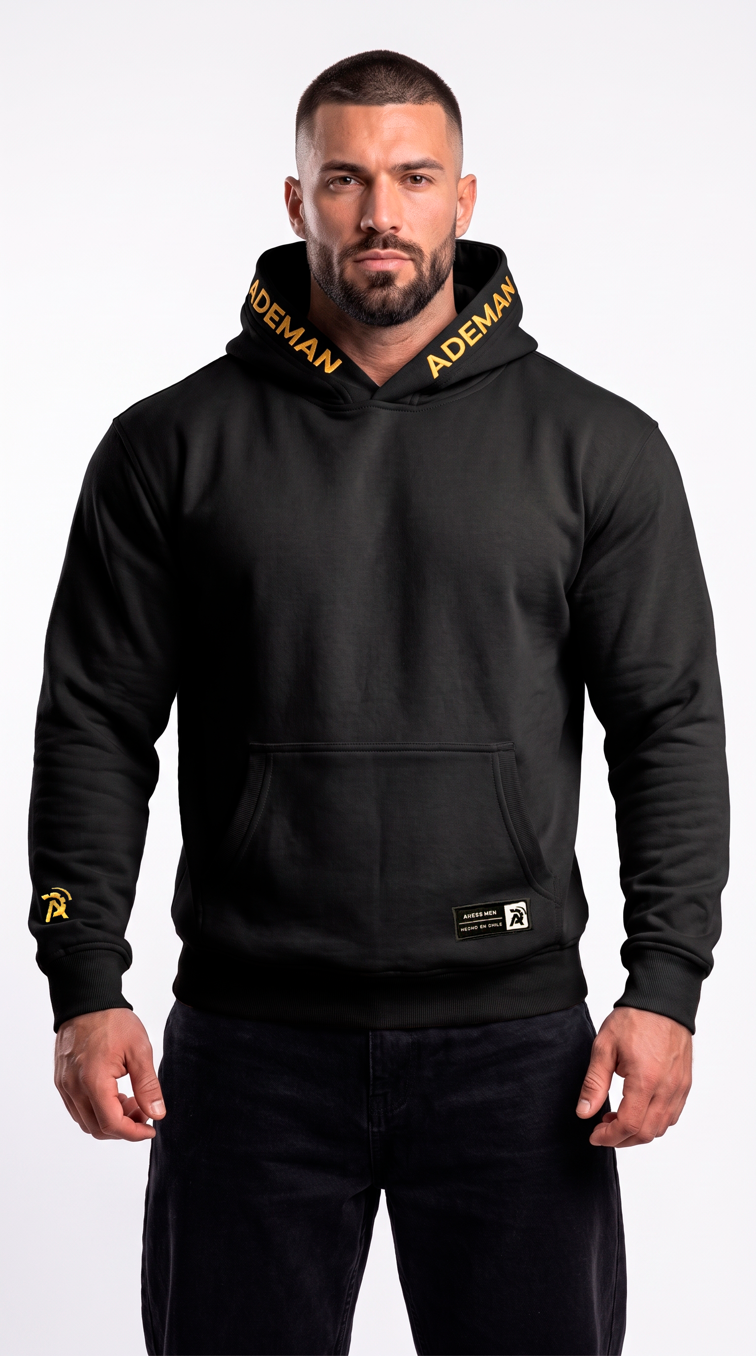 Poleron canguro Ademan x aress Black