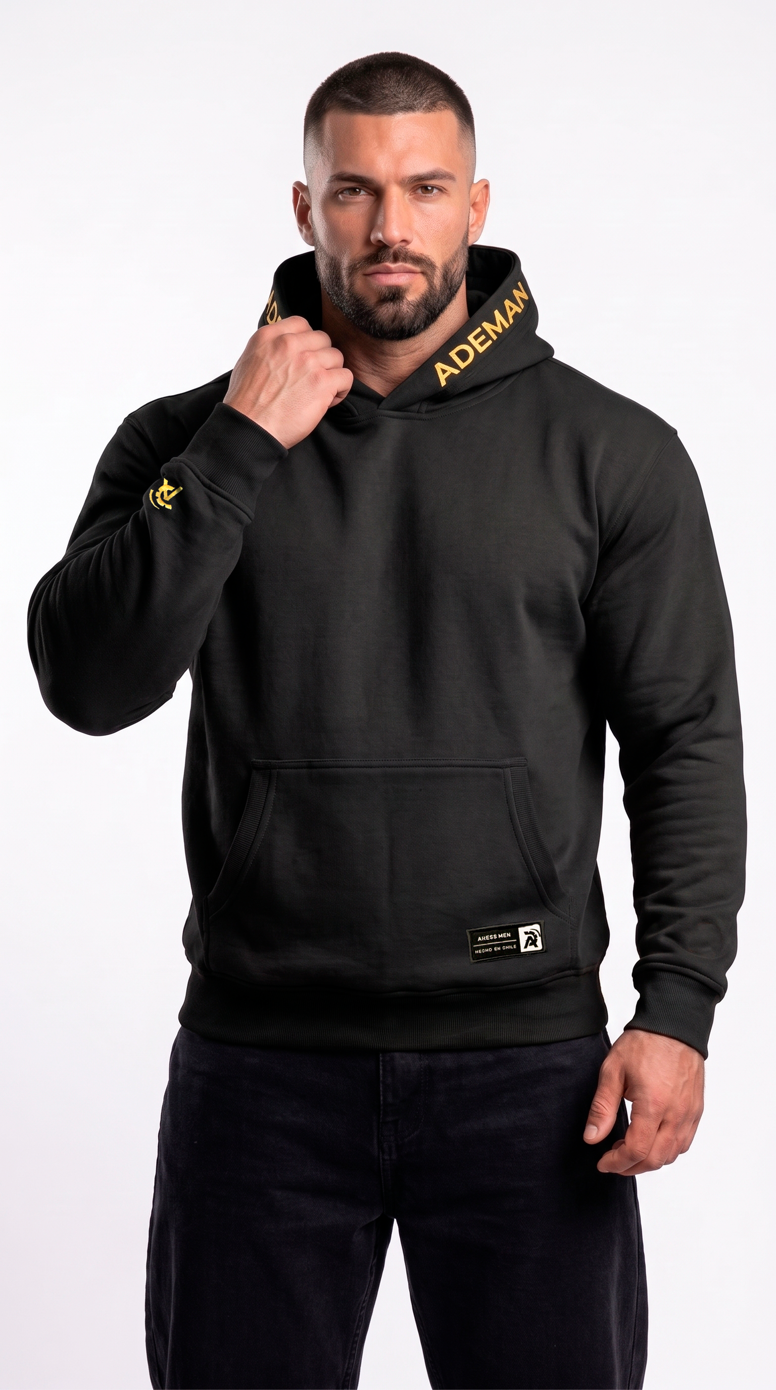 Poleron canguro Ademan x aress Black