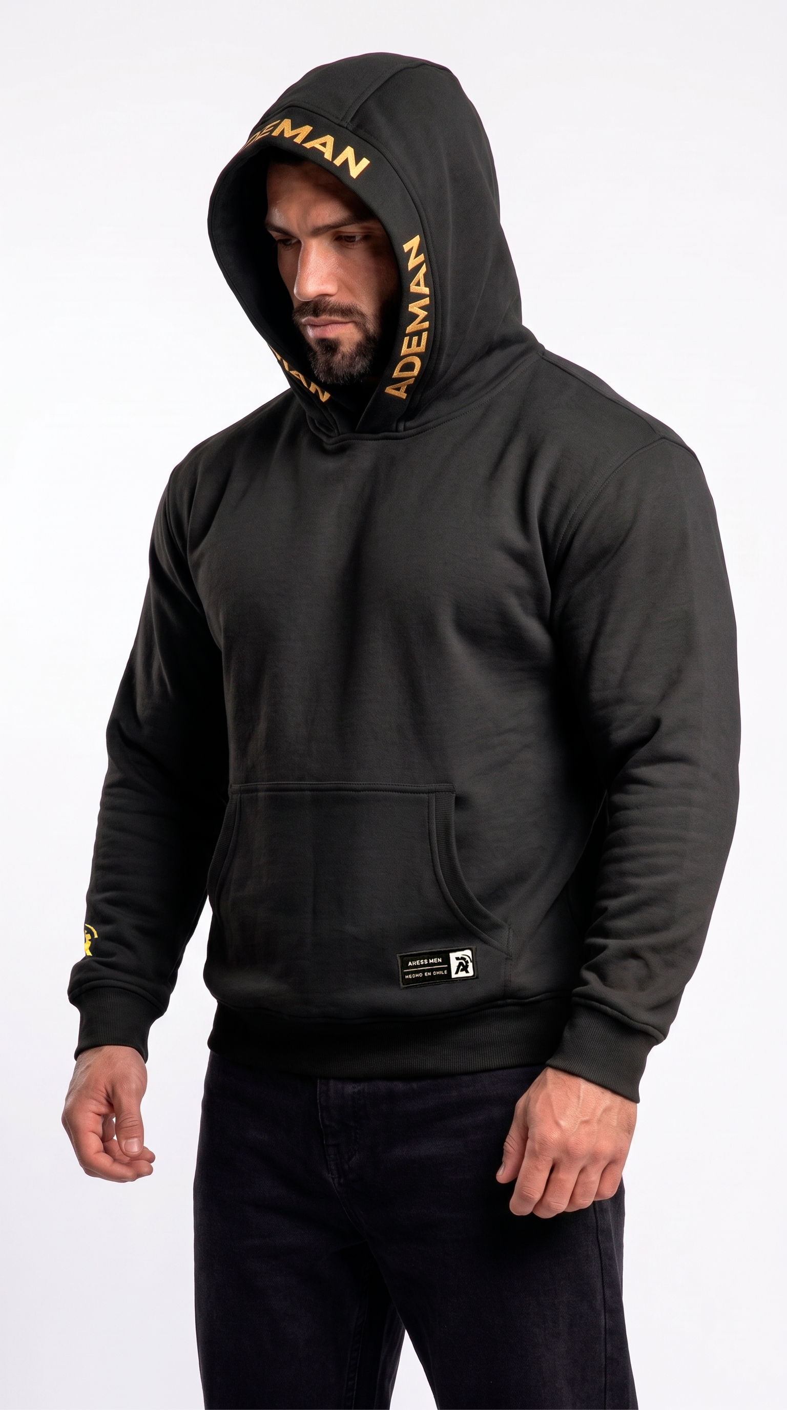 Poleron canguro Ademan x aress Black