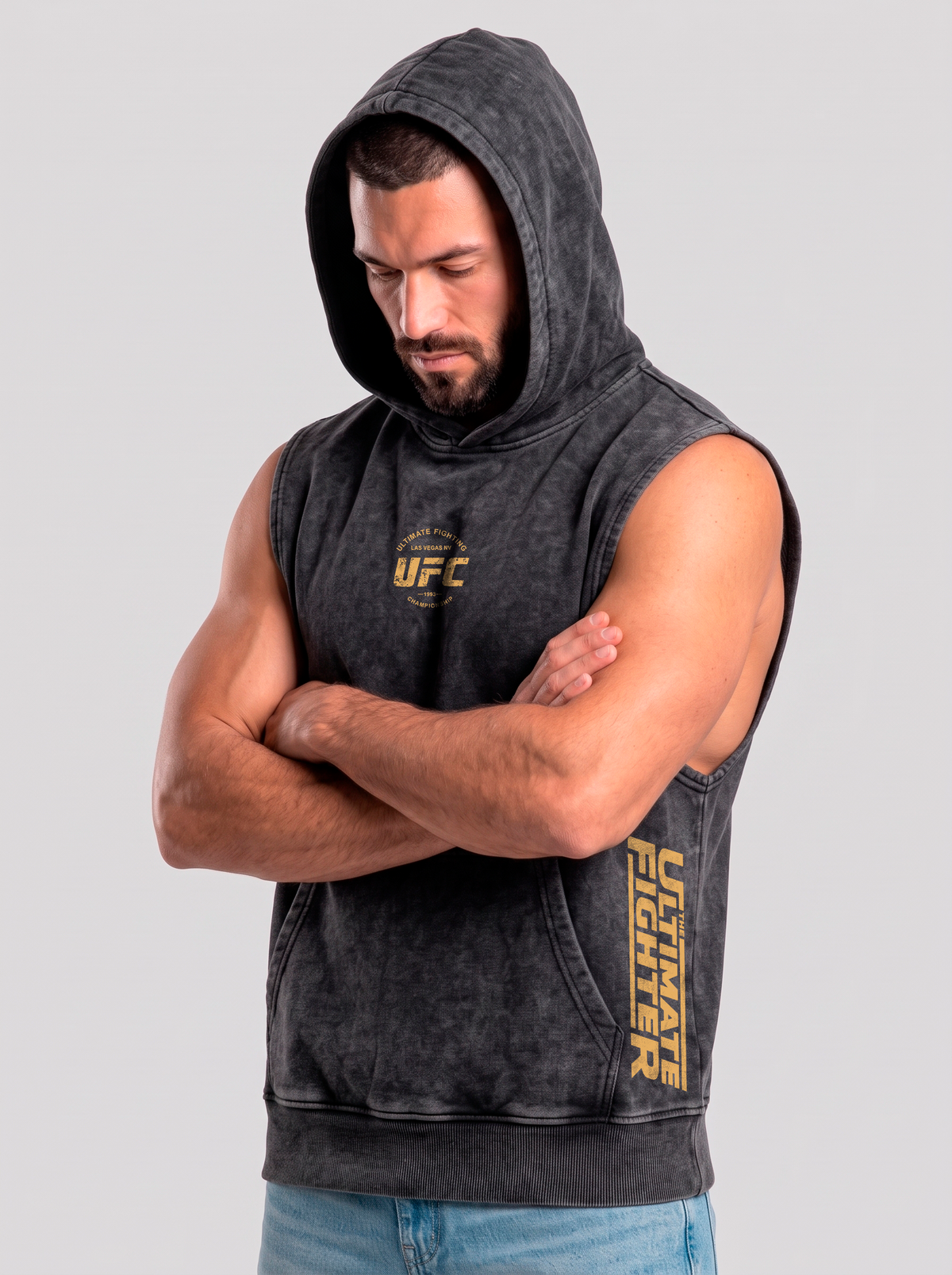 Polerón Musculosa Acid Wash Black | UFC 1993