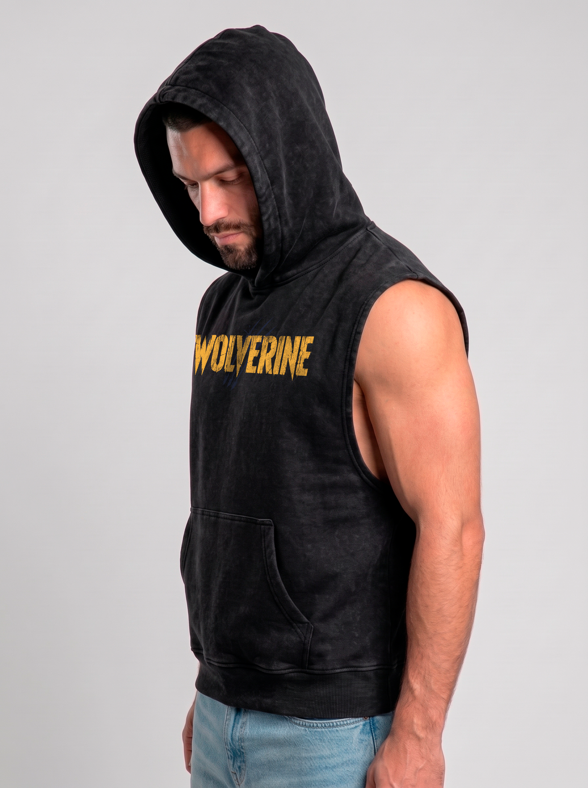 Polerón Musculosa con Capucha Wolverine Acid Wash | black