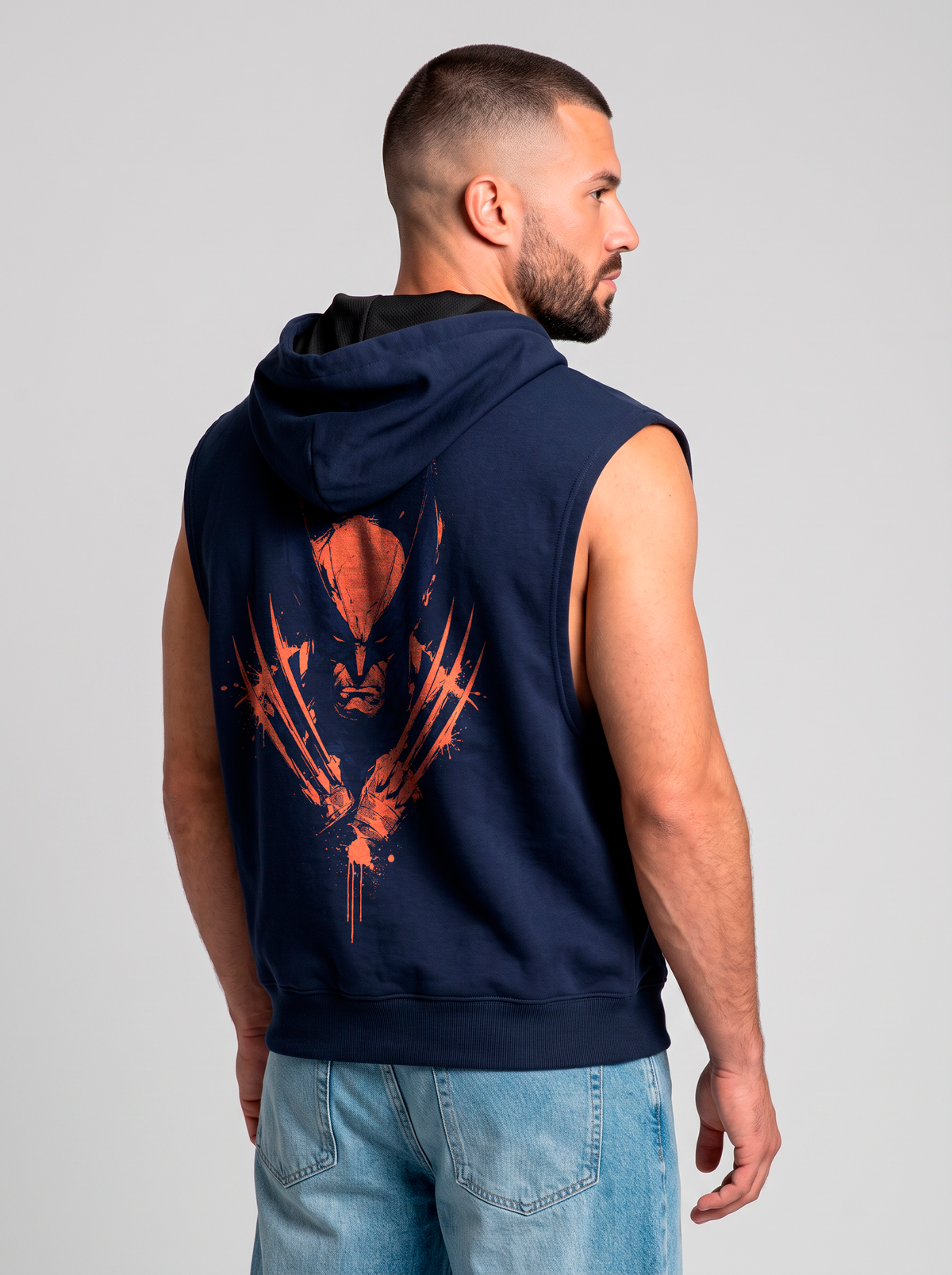 Polerón Musculosa con Capucha Wolverine | Navy