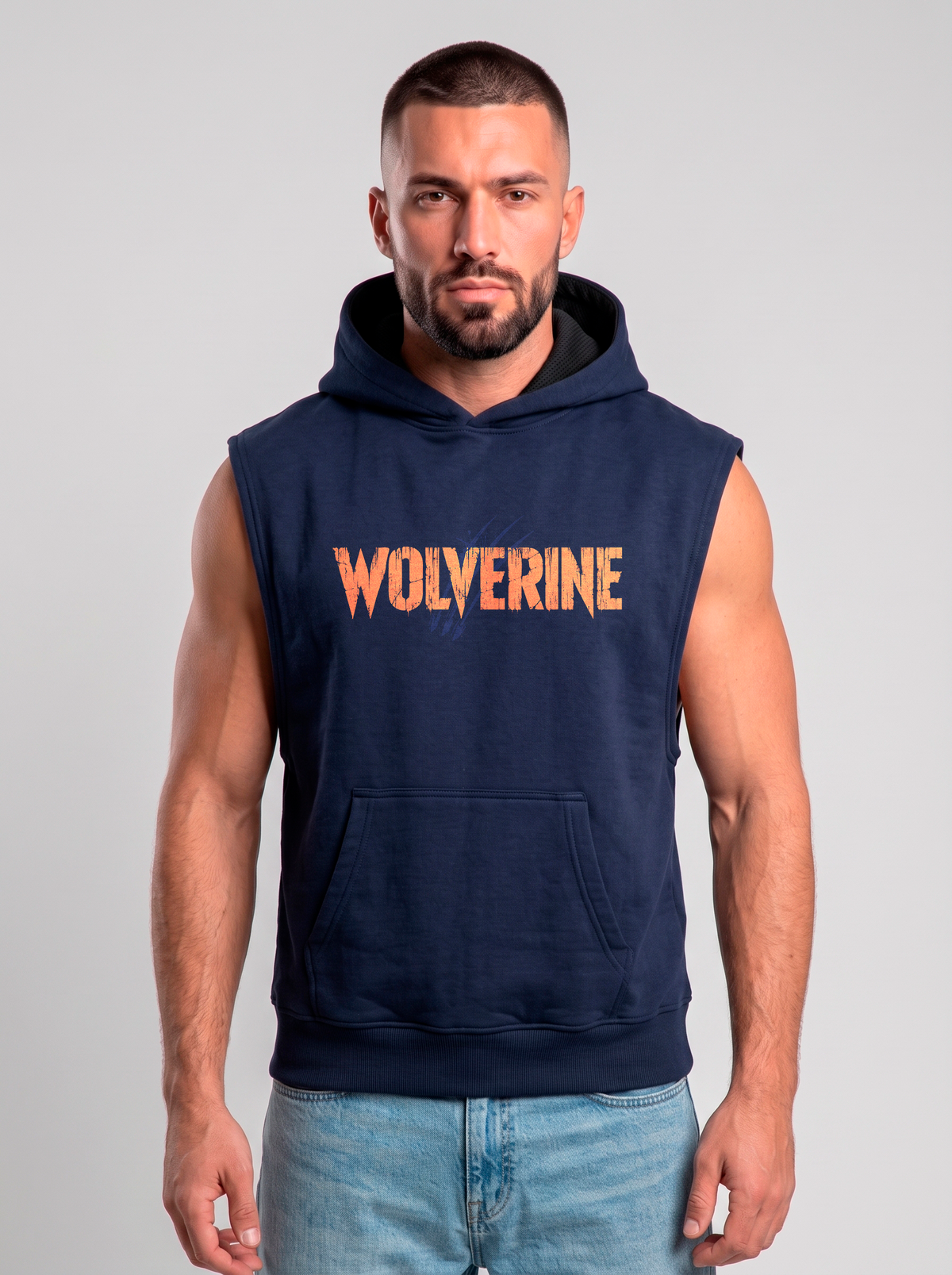 Polerón Musculosa con Capucha Wolverine | Navy