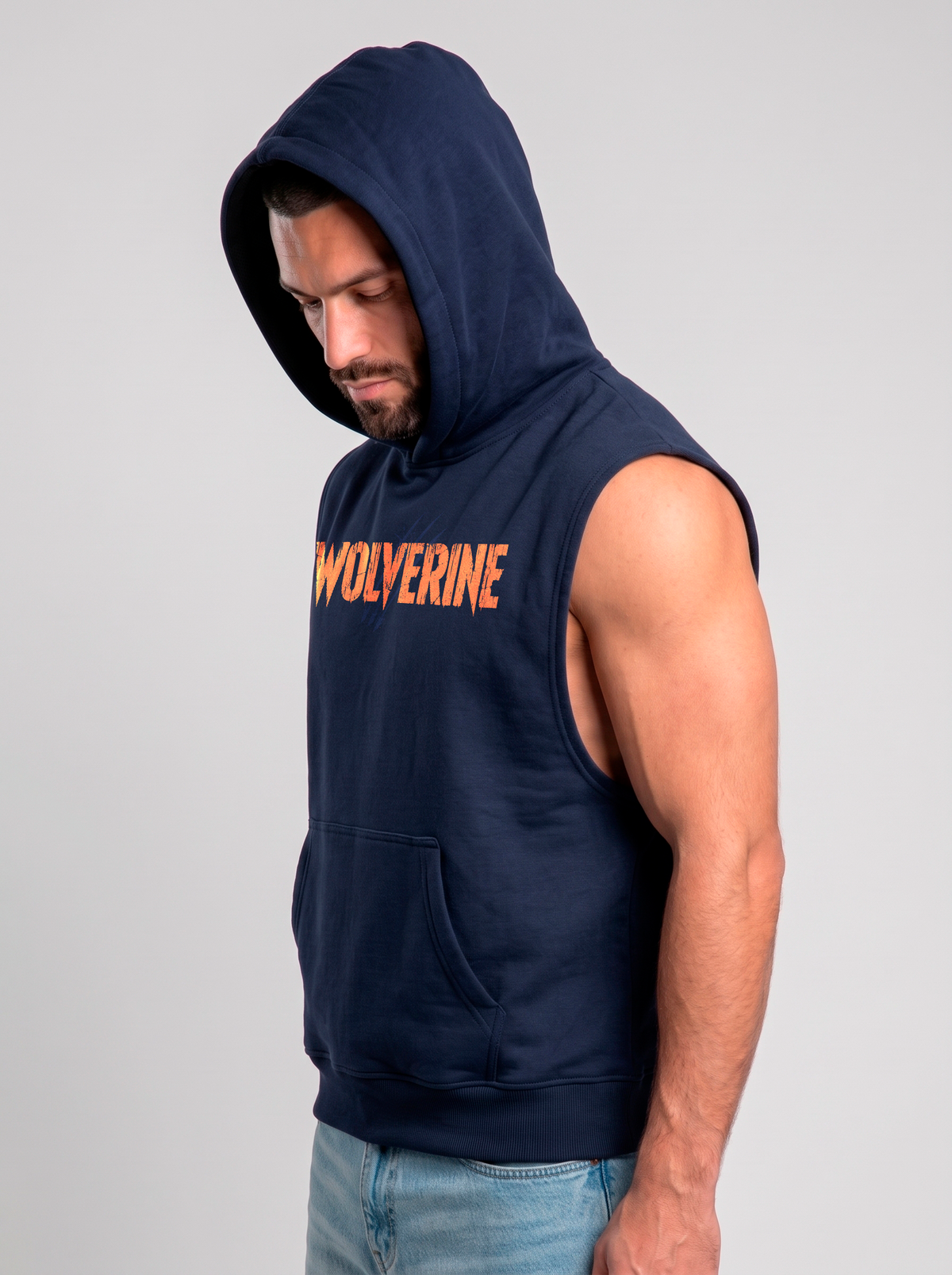 Polerón Musculosa con Capucha Wolverine | Navy