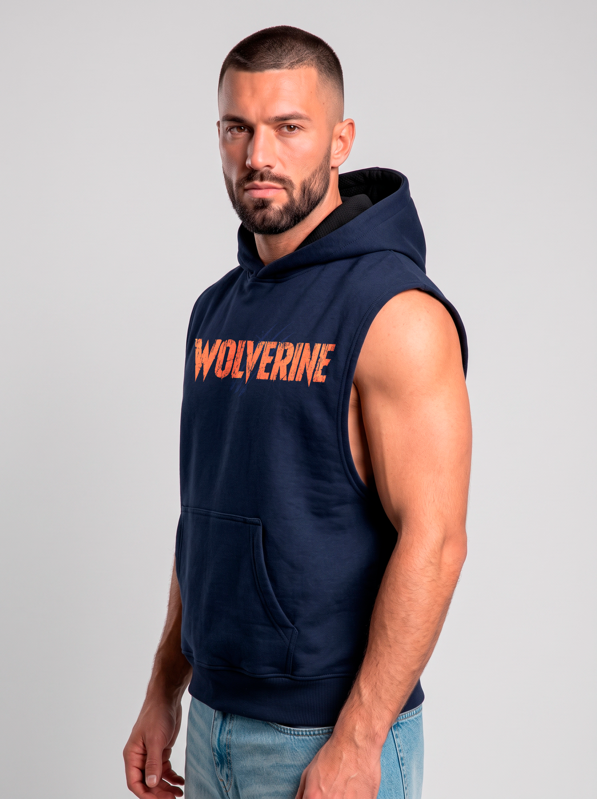 Polerón Musculosa con Capucha Wolverine | Navy