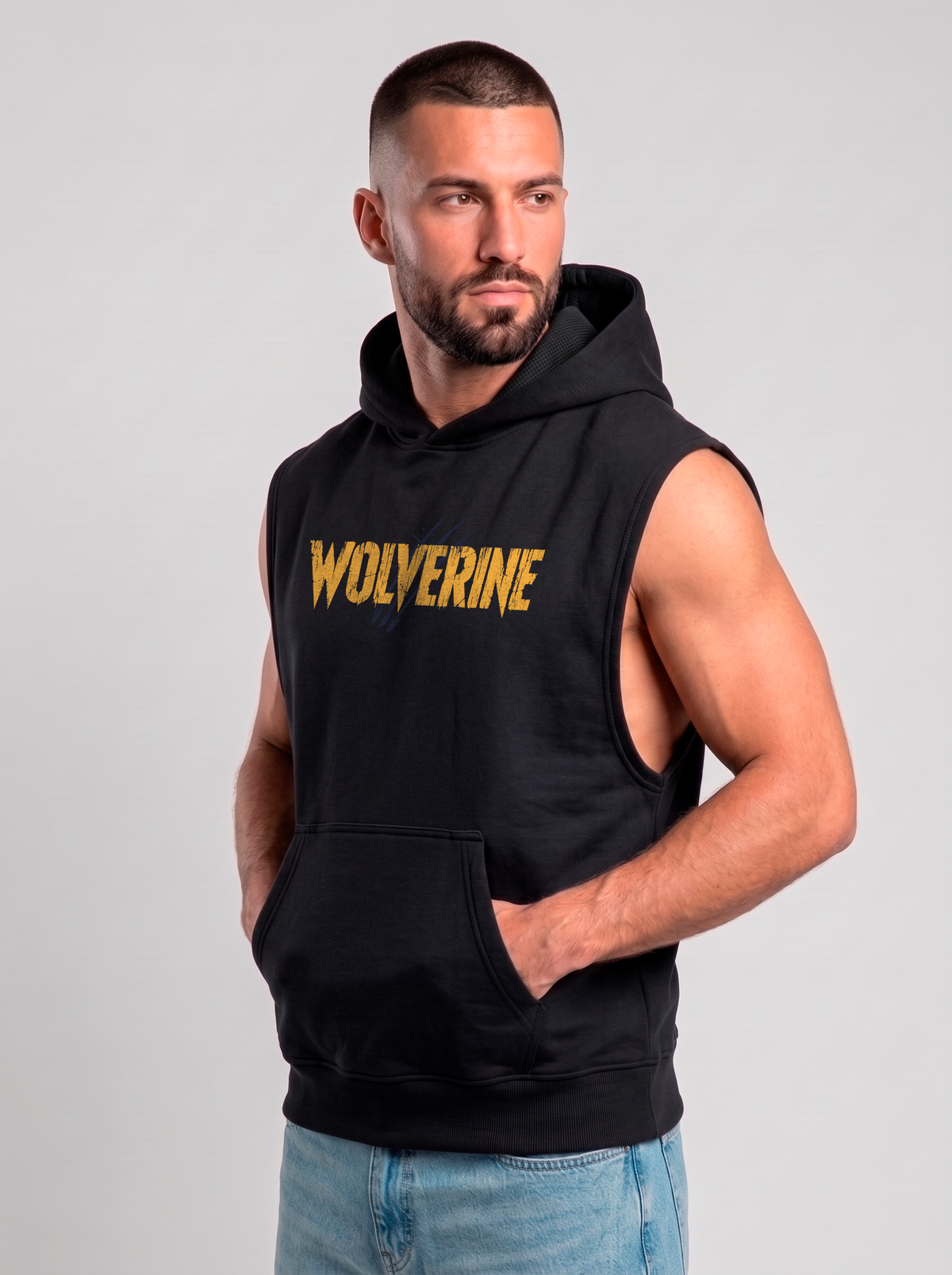 Polerón Musculosa con Capucha Wolverine | Black
