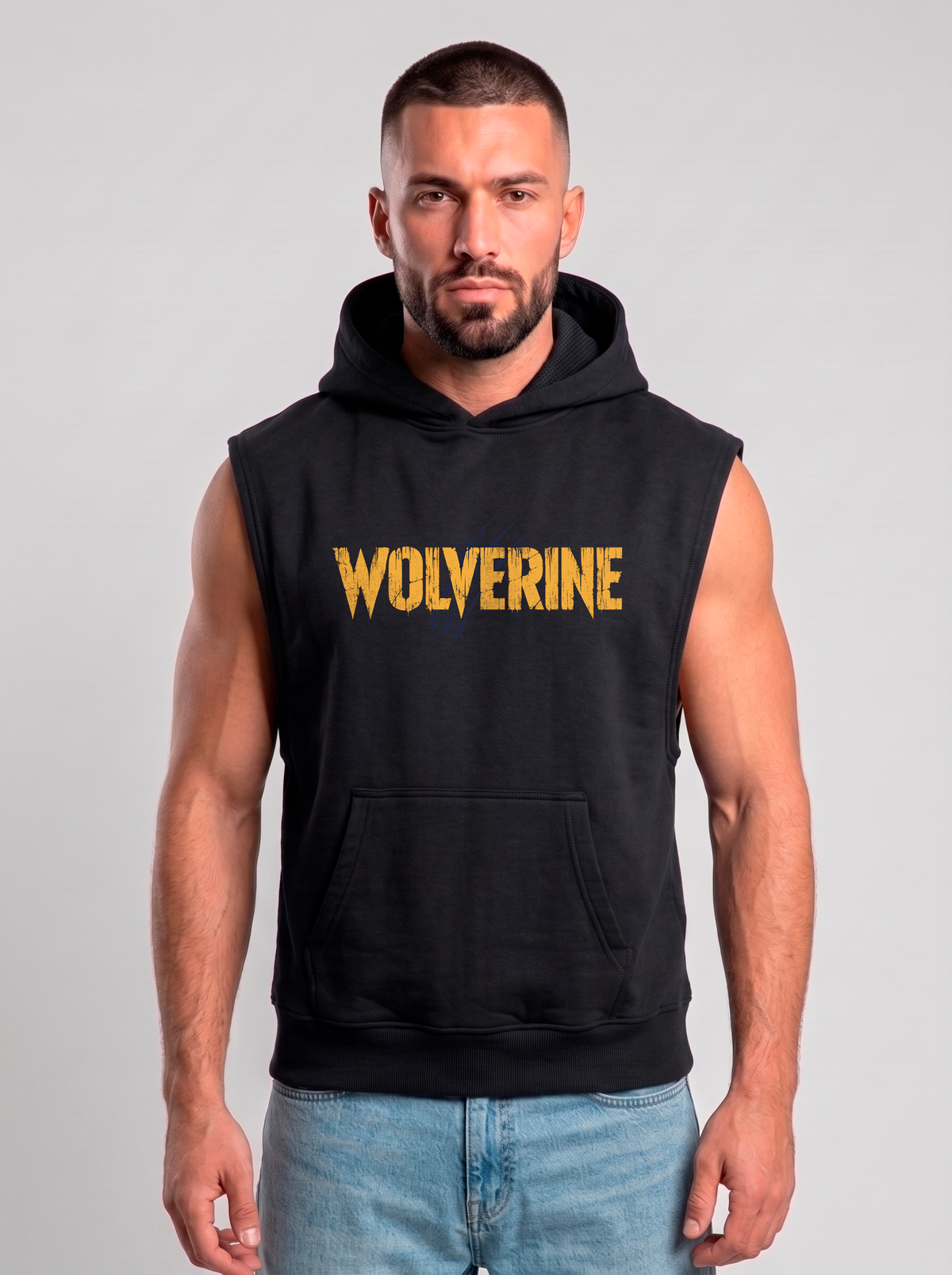 Polerón Musculosa con Capucha Wolverine | Black