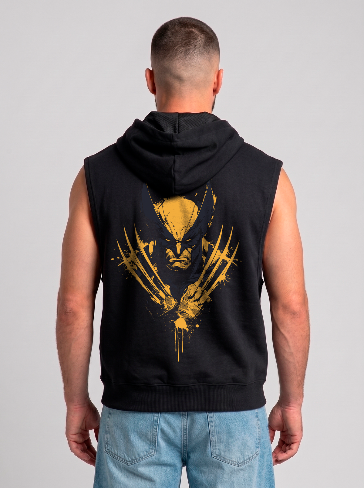 Polerón Musculosa con Capucha Wolverine | Black