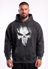 Polerón Oversize Acid Wash Punisher one - Black
