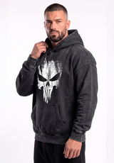 Polerón Oversize Acid Wash Punisher one - Black