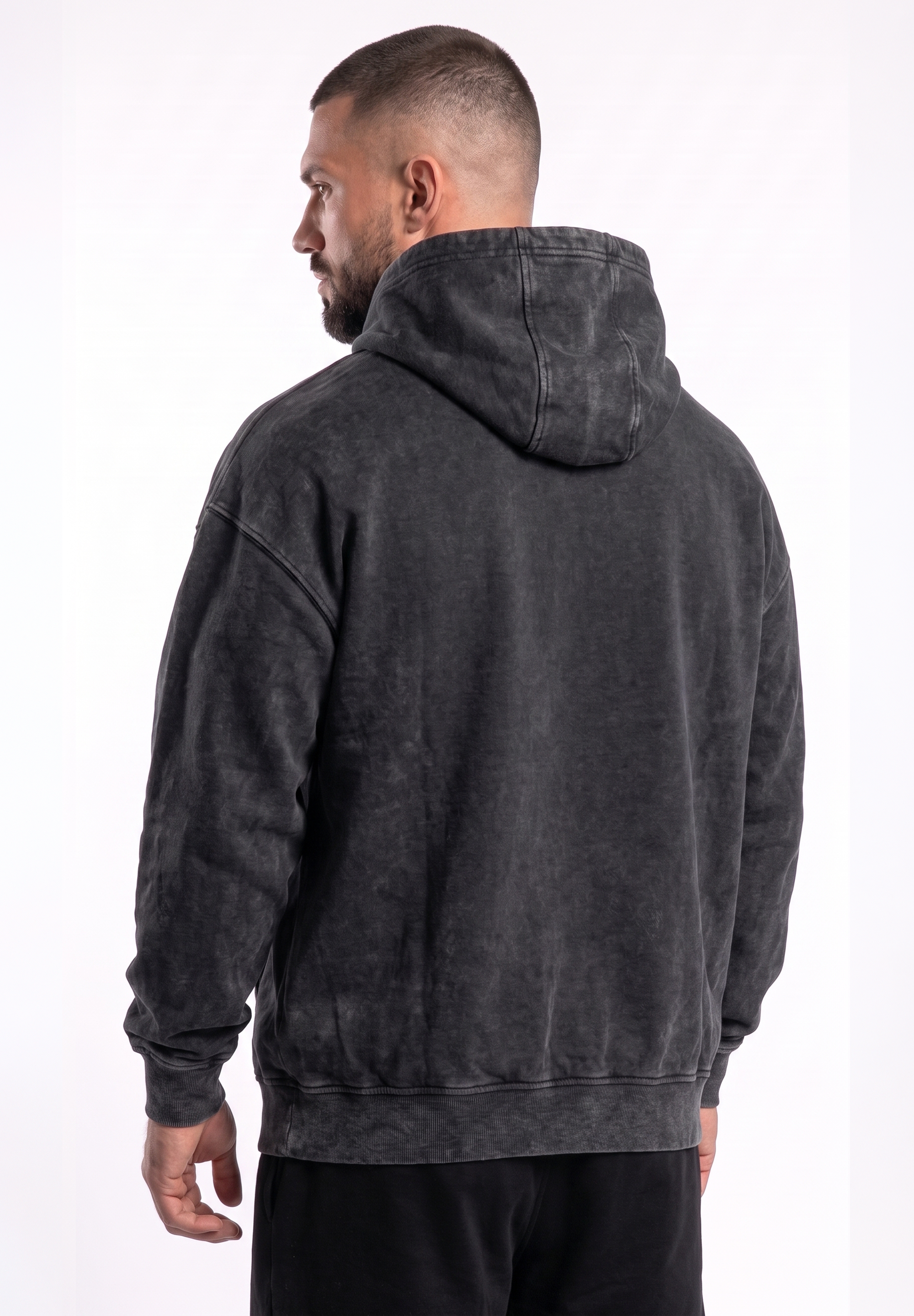Polerón Oversize Acid Wash Punisher one - Black