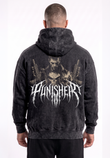 Poleron oversize acid wash The punisher 1990 / Black vintage